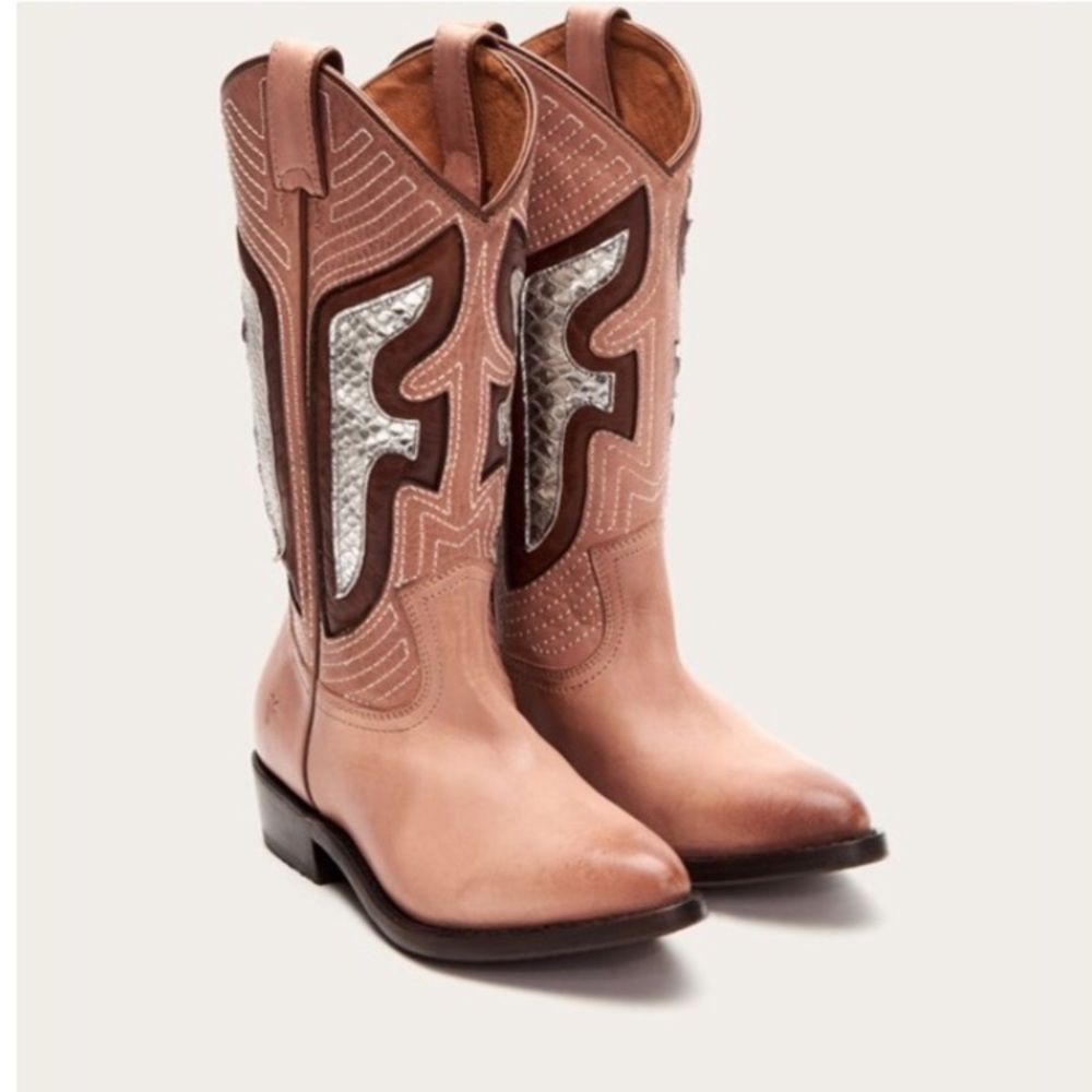 Frye Cowboy Billie Boots Pink